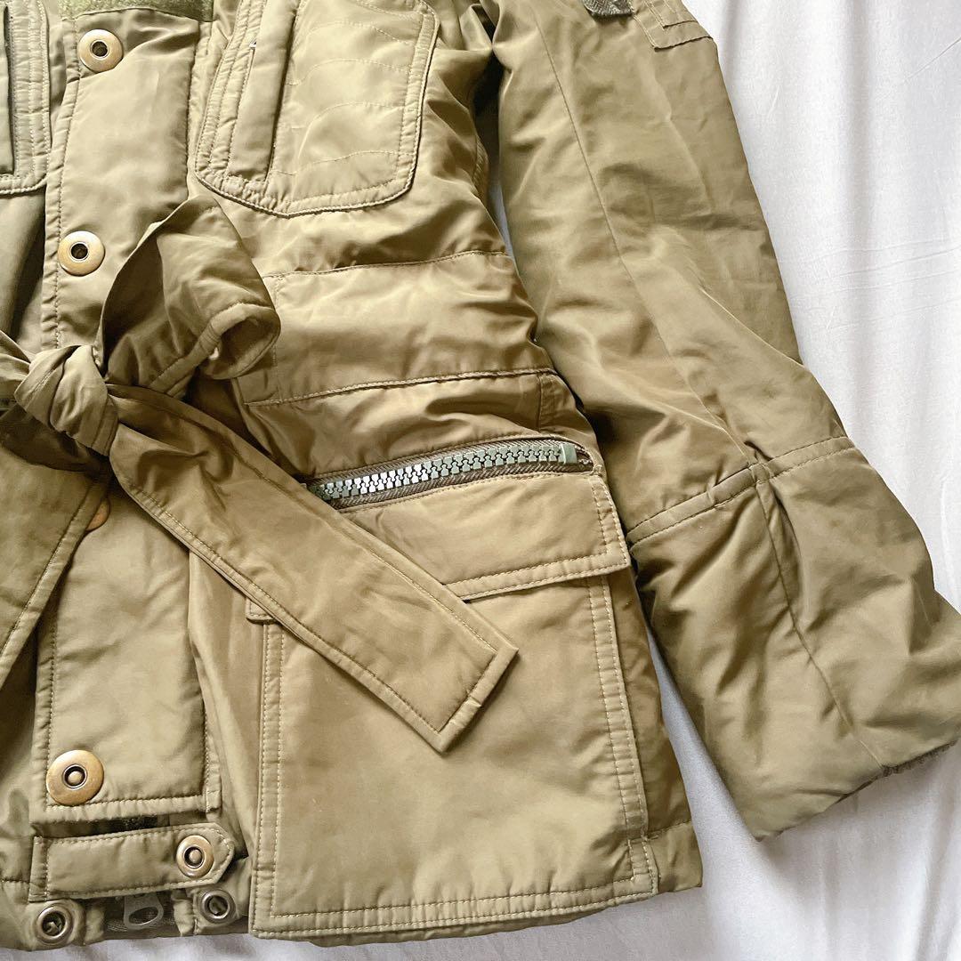 平成ギャル y2k　ミリタリーアウター　モッズコート　フェアリーグランジ　カーキ