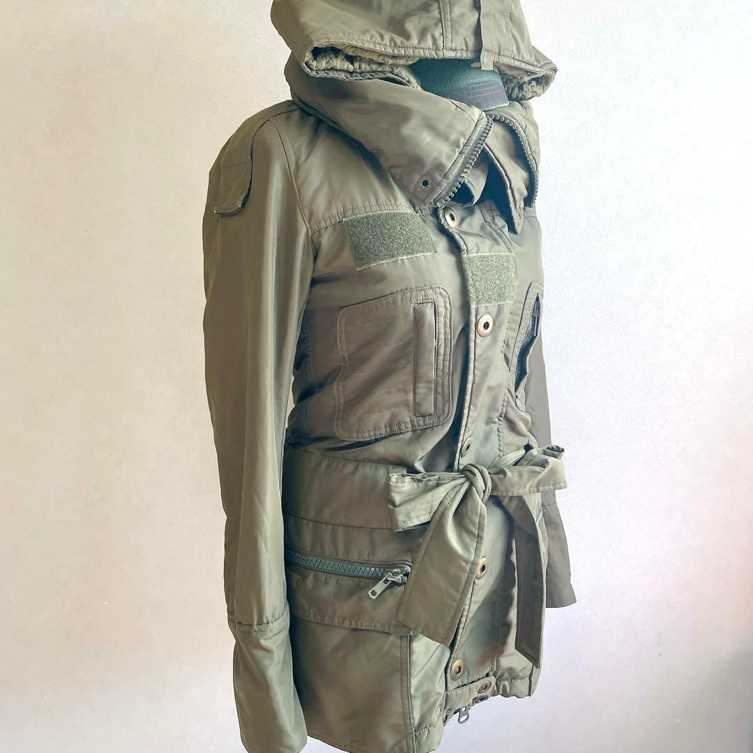 平成ギャル y2k　ミリタリーアウター　モッズコート　フェアリーグランジ　カーキ