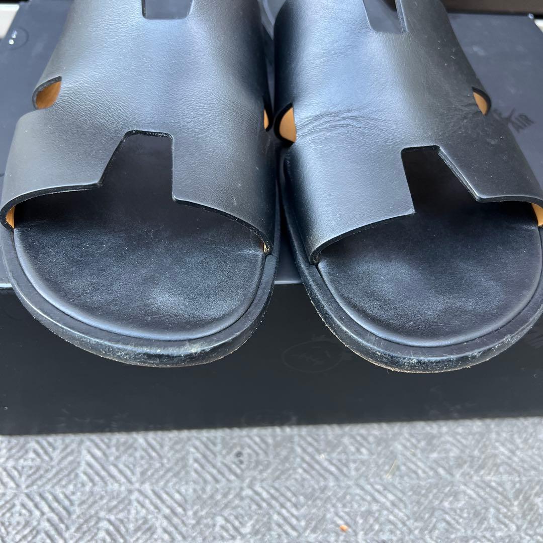 エルメス イズミール HERMES サイズ 40 ブラック サンダル