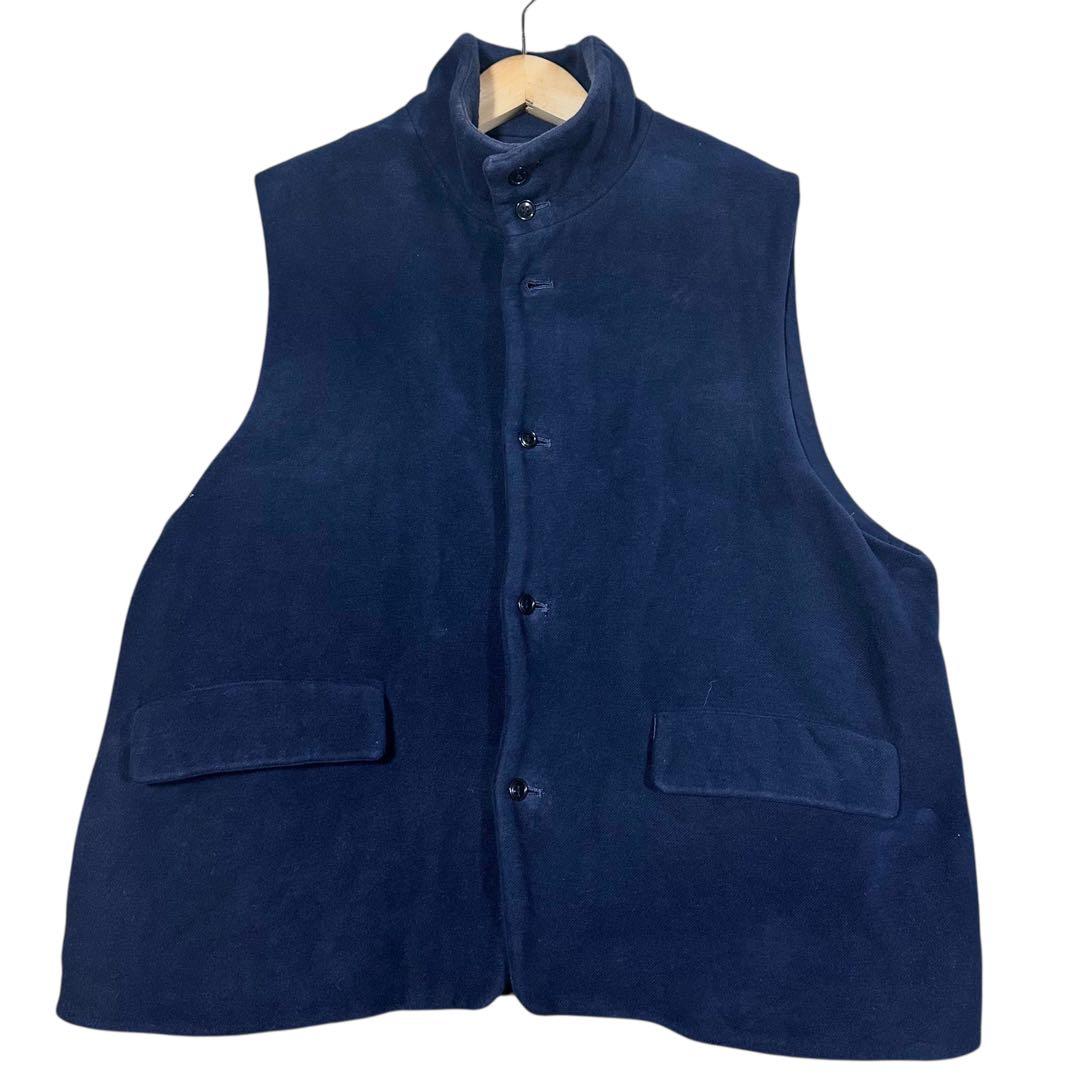 【美品】CONFECT ダブルクロスモールスキンハイネックベスト ダークネイビー