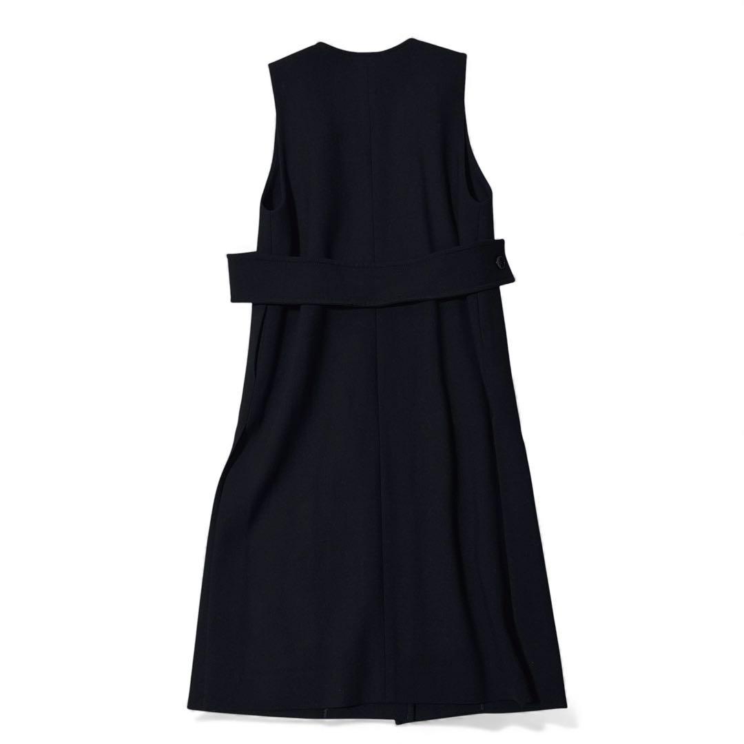 極美品✨️プルミエアロンディスモン　ウール　ロングジレ　サイドスリット　黒　38