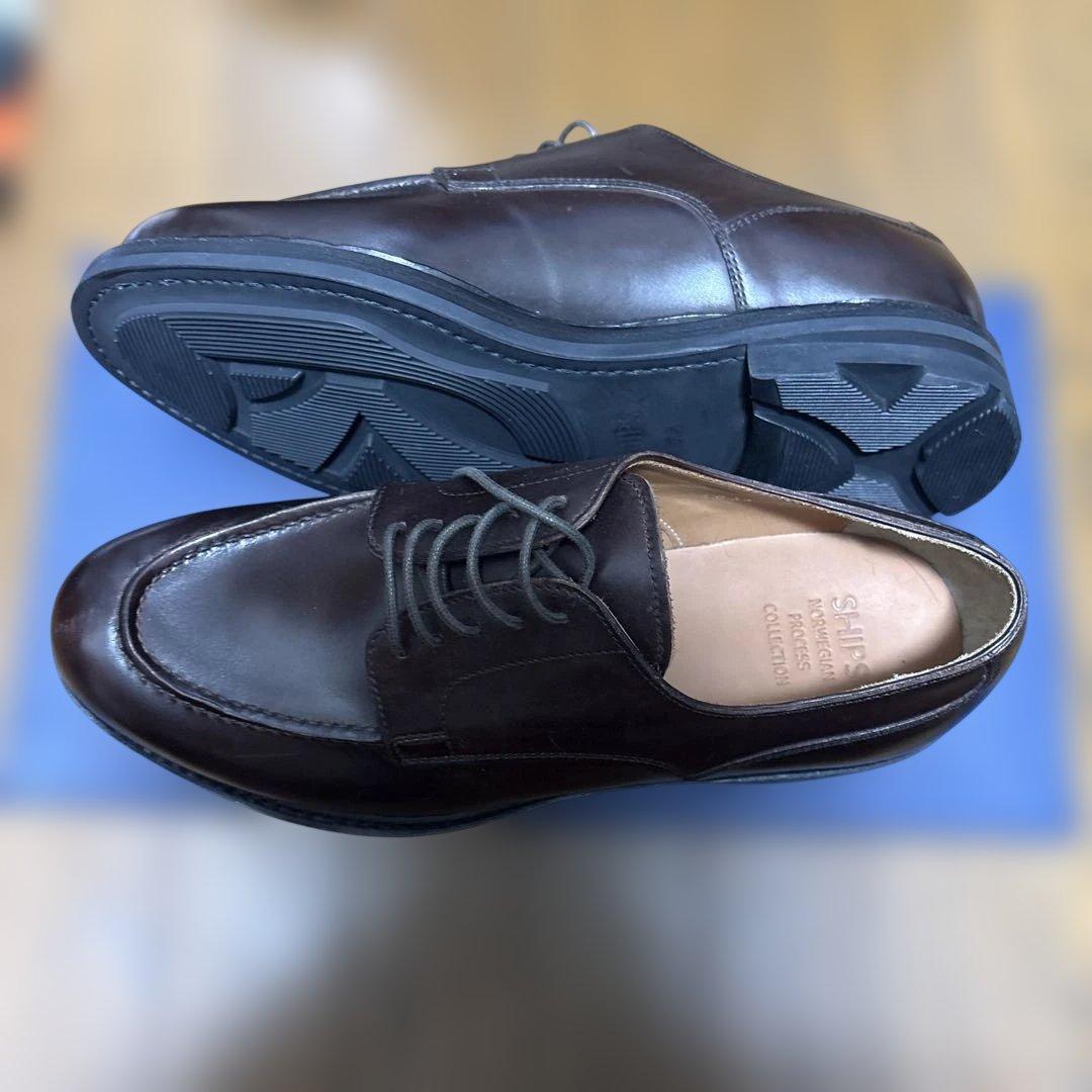 ships シップス　Uチップ　ダークブラウン レザー シューズ　25〜26