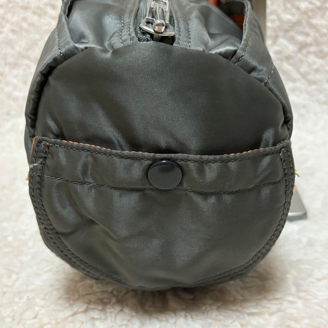 【美品】PORTER タンカー ミニボストン ドラムバッグ シルバーグレー S