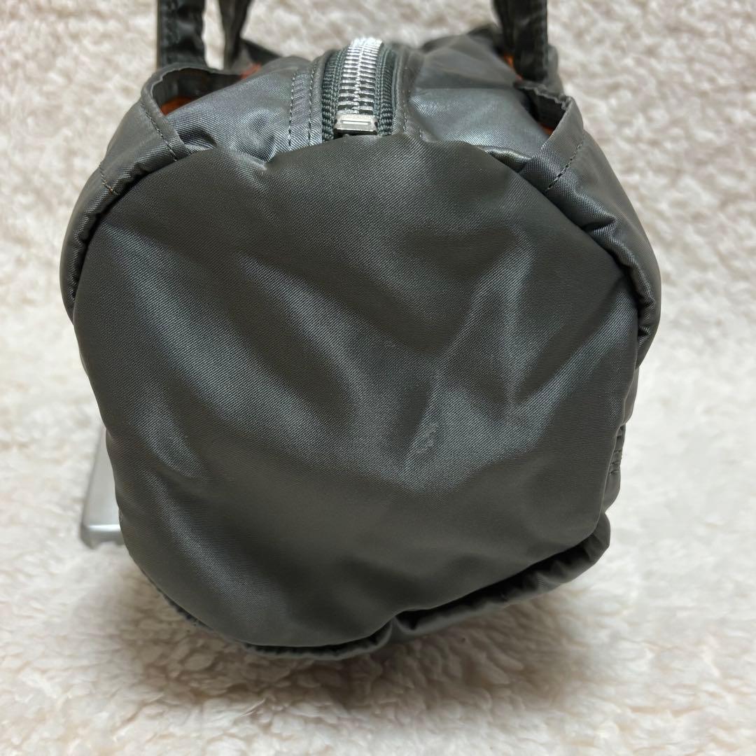 【美品】PORTER タンカー ミニボストン ドラムバッグ シルバーグレー S