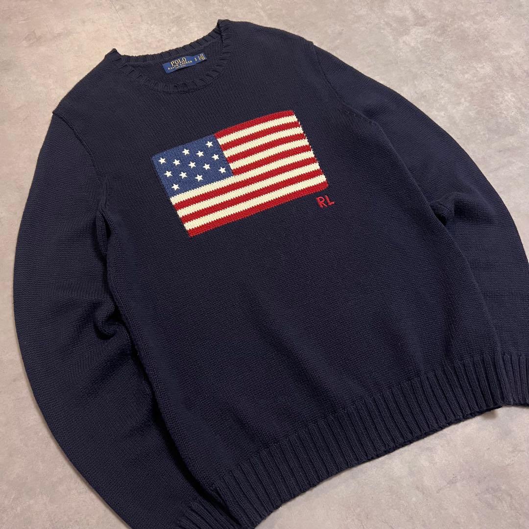 トップス Ralph Lauren American flag knit USA made