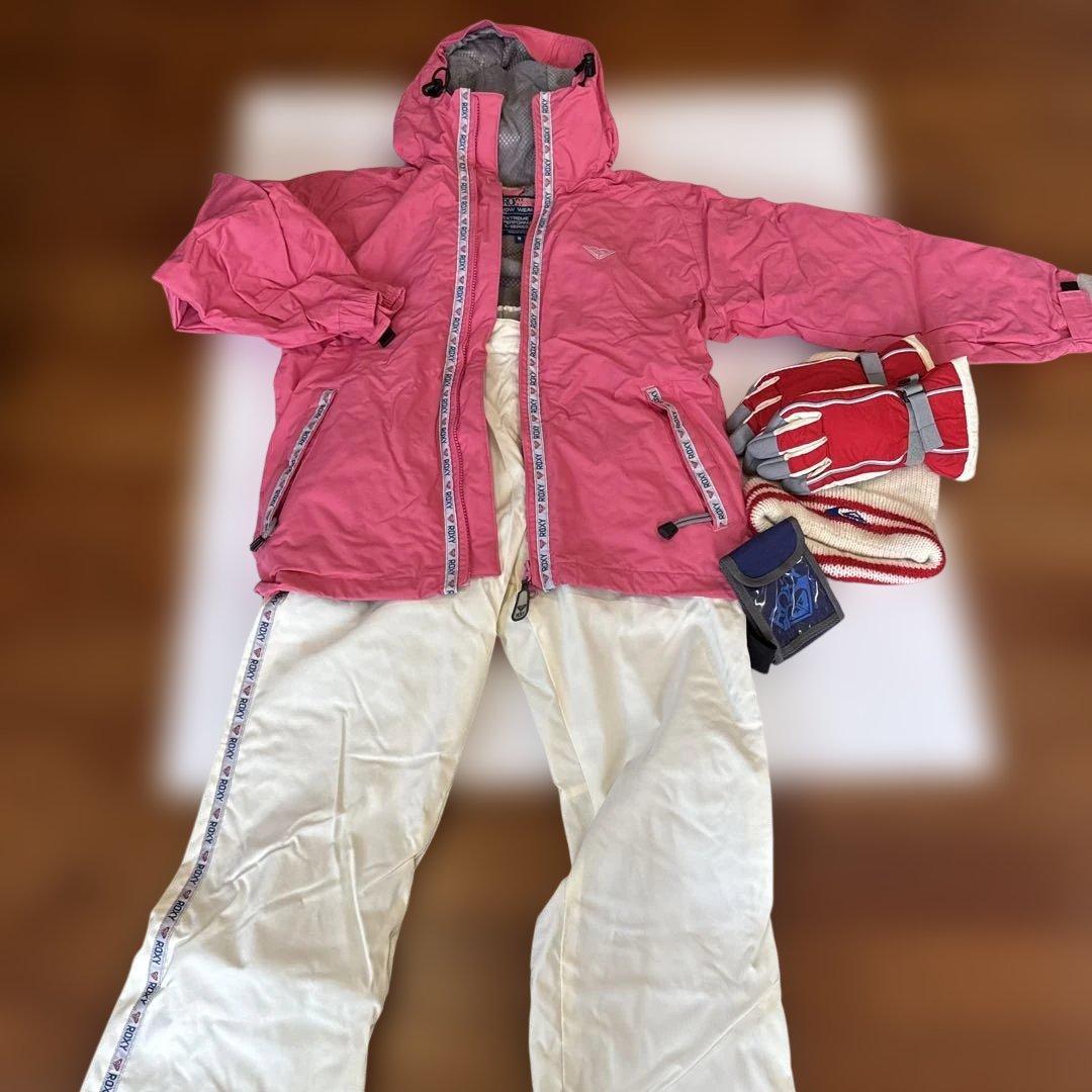 ROXY スキーウェア 女性用 上下セット カードケース手袋付き