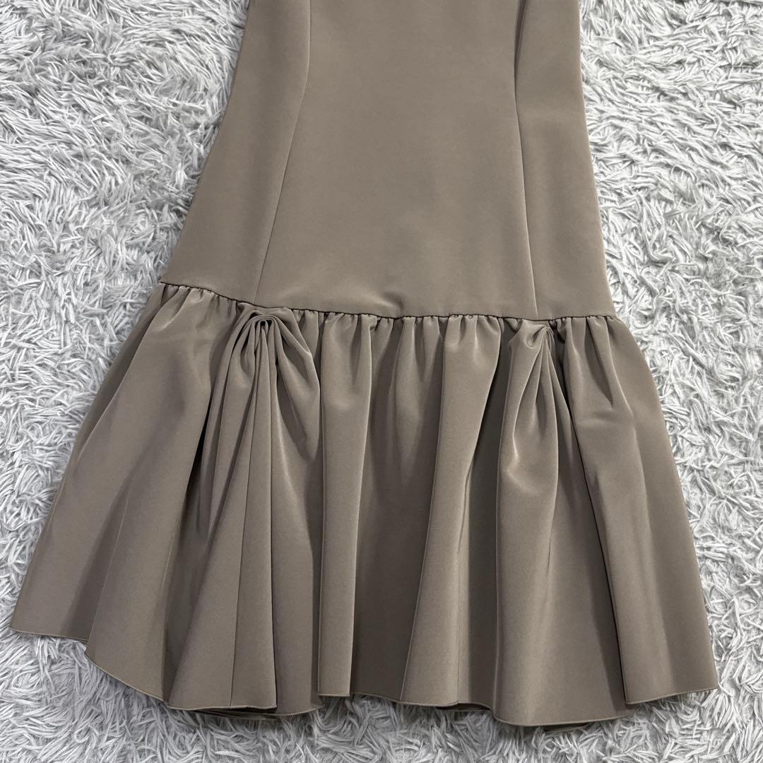 美品✨フォクシー ギャザーフレアワンピース 半袖 ラウンドネック エスプレッソ