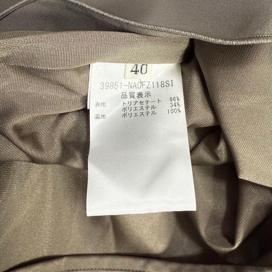 美品✨フォクシー ギャザーフレアワンピース 半袖 ラウンドネック エスプレッソ