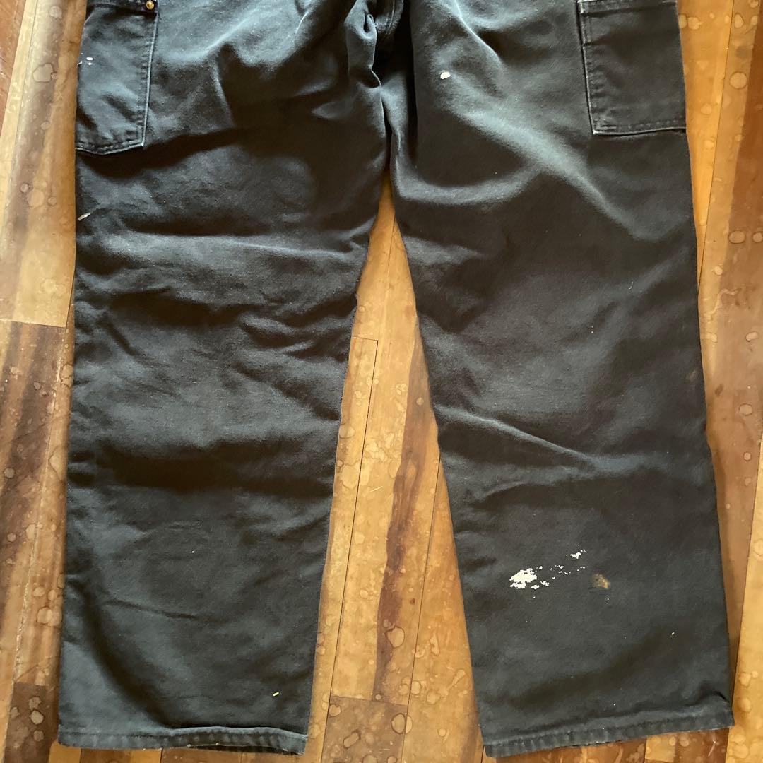 USA製 Carhartt B01-BLK ダブルニー 36×30 黒 フェード