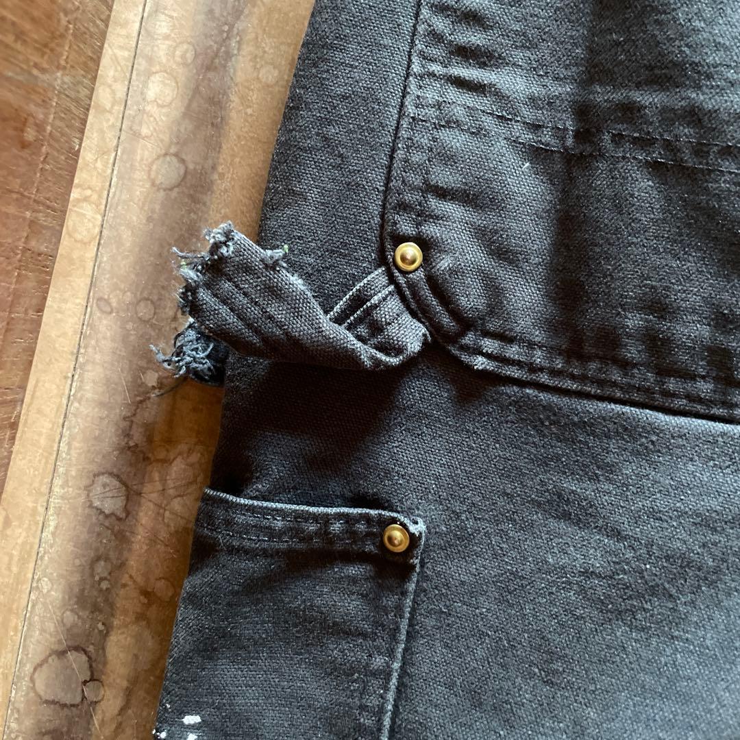 USA製 Carhartt B01-BLK ダブルニー 36×30 黒 フェード