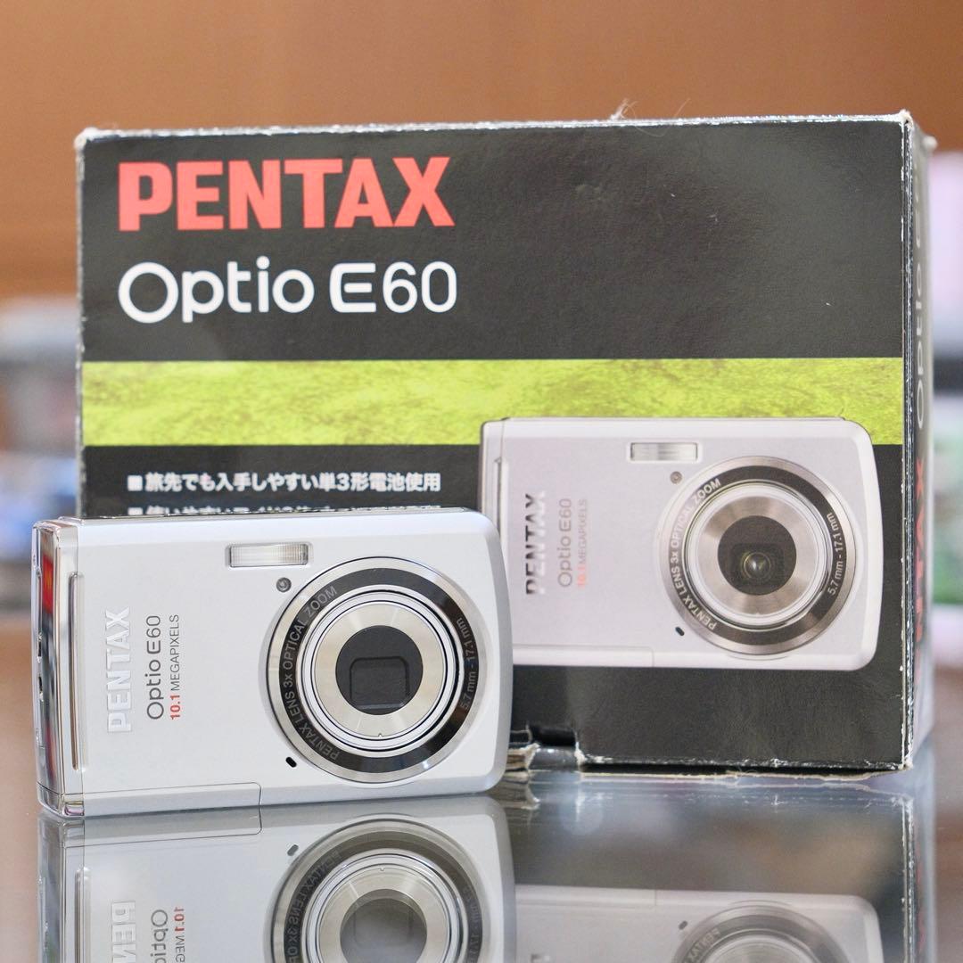 極美品 動作品 平成レトロ Y2K PENTAX Optio E60 箱付き