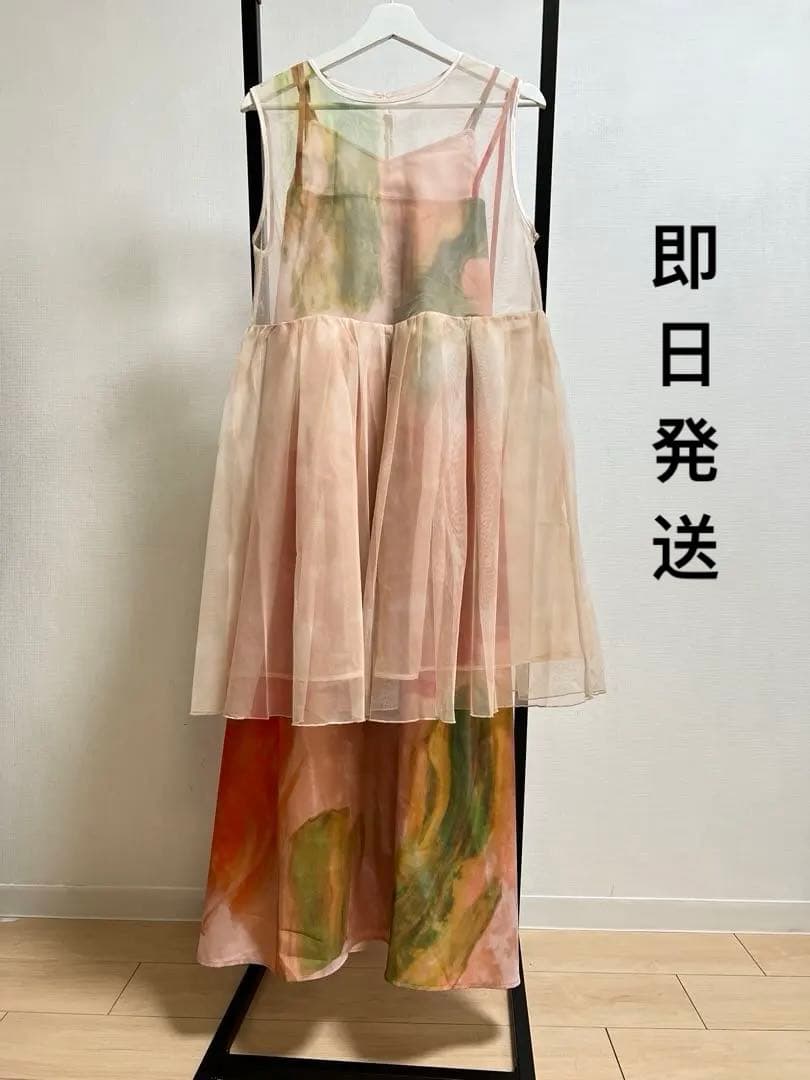 AMERI 3WAY MARGOT GEL ART DRESS ピンクサイズ2