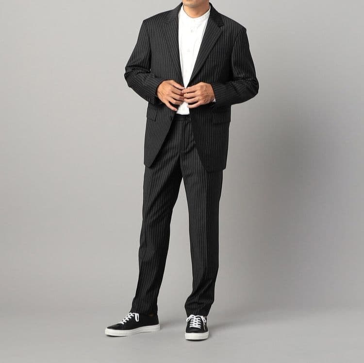 未使用品⚫24AW⚫コムサメン マニッシュストライプ 2WAYストレッチ スーツ
