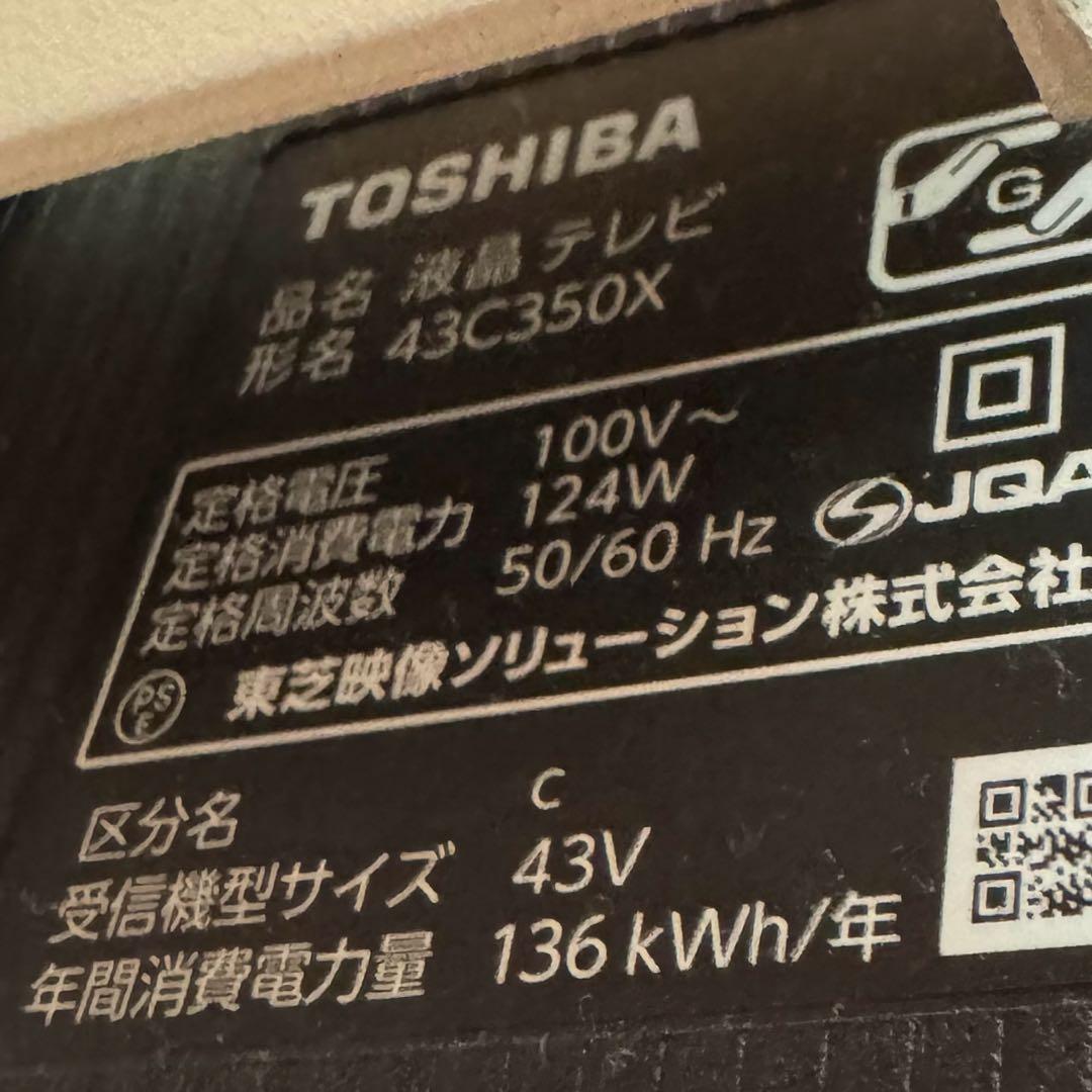 東芝 REGZA 43C350X 2023年製 43型 テレビ 動作確認済