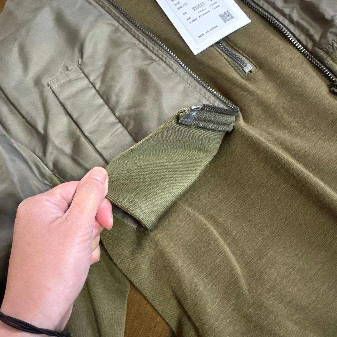 ラシュッド　ミリタリー　カーキ　オリーブカラー 長袖カットソーワンピース 38