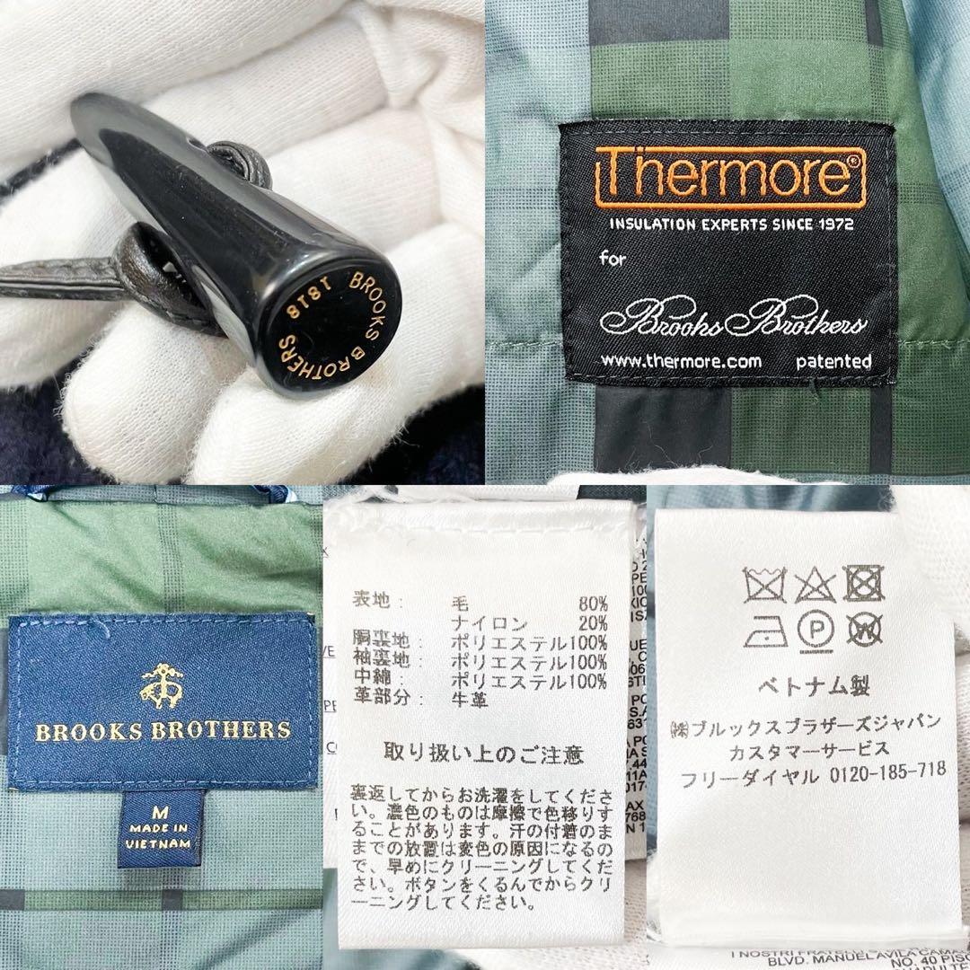 ブルックスブラザーズ ダッフルコート Thermore 中綿 ウール M〜L 紺