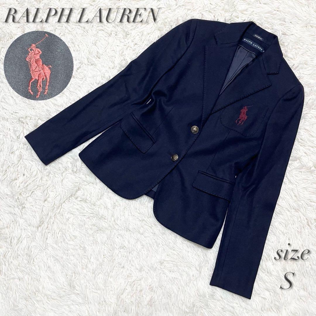 ラルフローレン ビッグポニー 紺ブレザー 金ボタン カシミヤ アンゴラ S