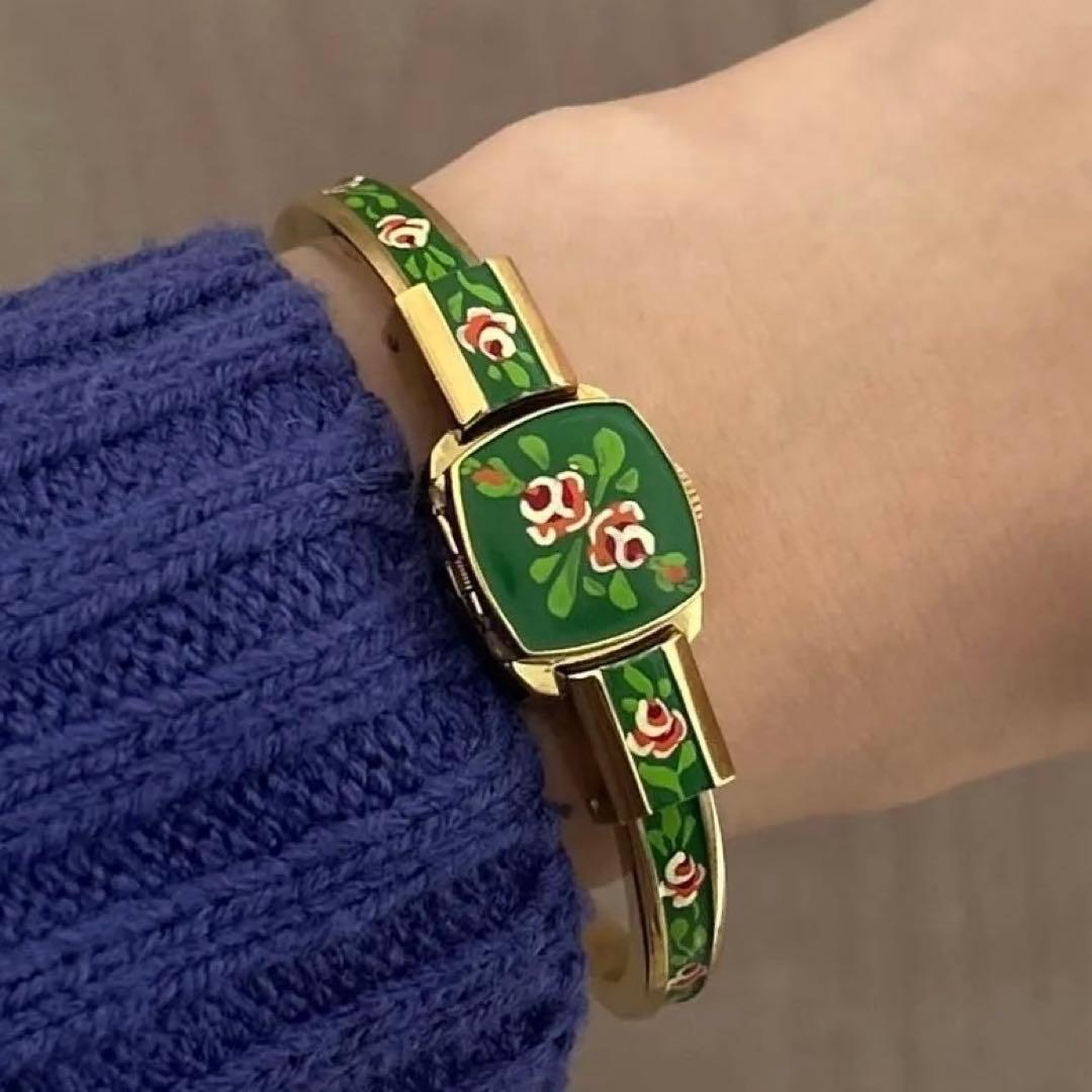 【美品】Chandler 17jewels 手巻き腕時計 バングル ブレスレット