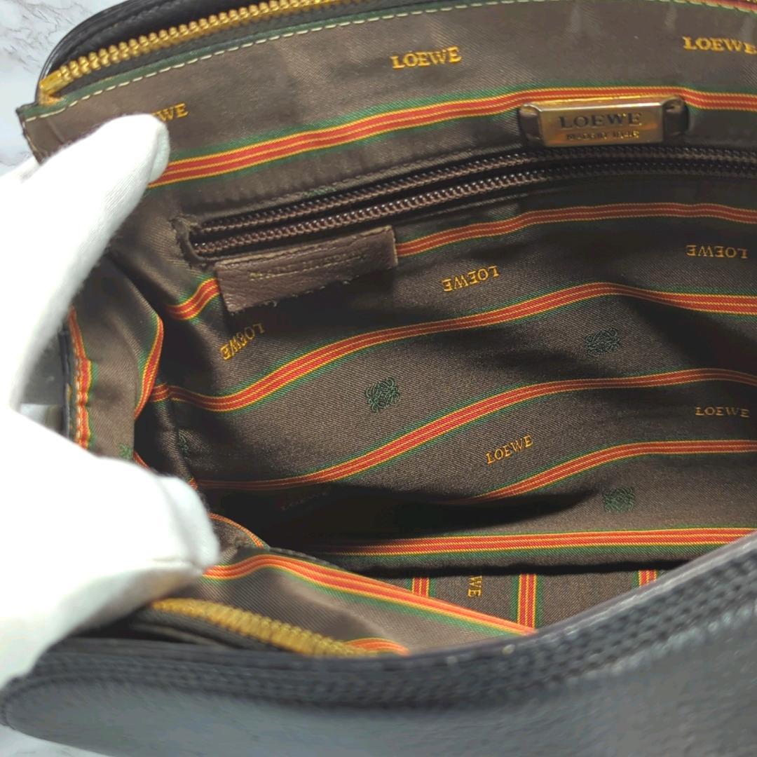 [美品]　LOEWE ロエベ アナグラム シ ョルダーバッグ ブラック