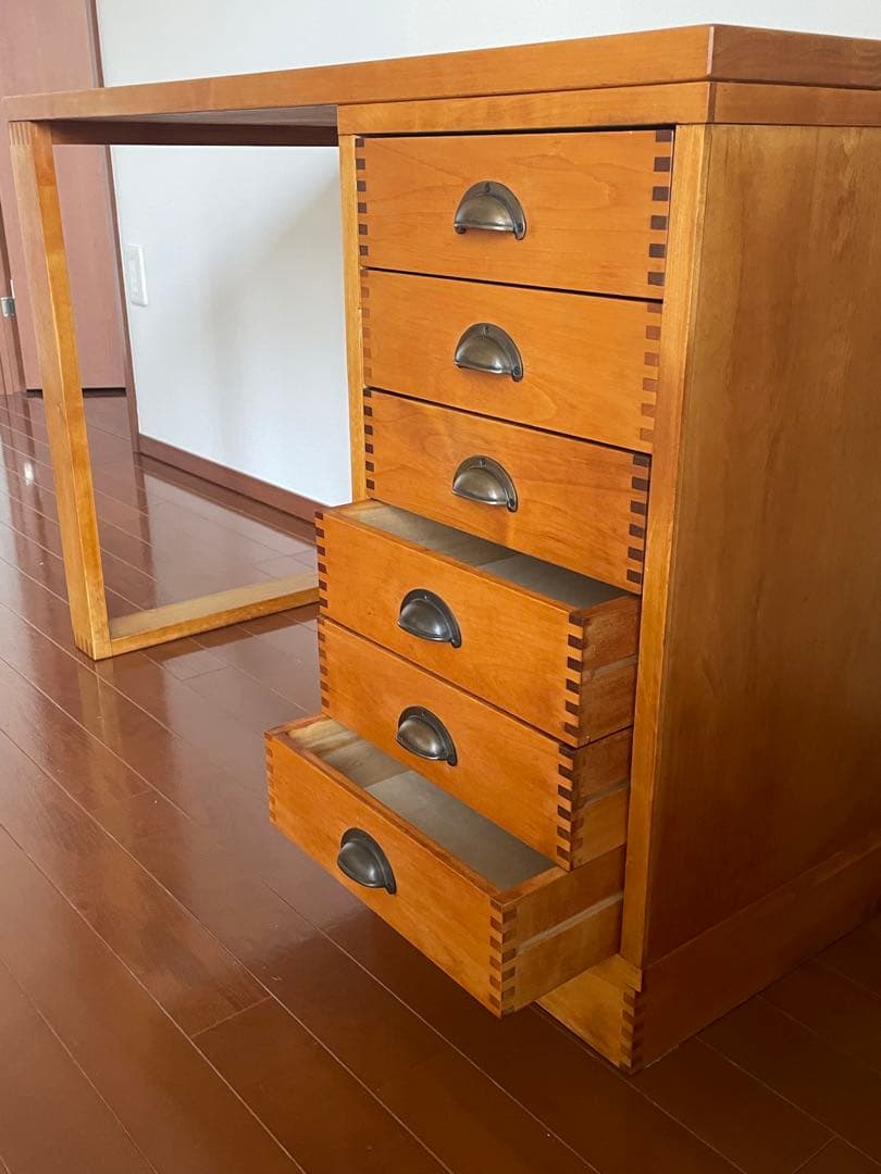 木製机　学習机　片袖机　アンティーク