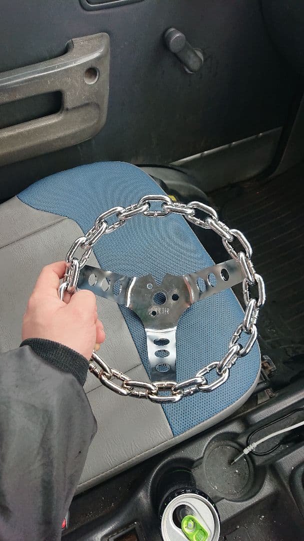 チェーンステアリング　8インチ　ローライダー　lowrider クロームメッキ