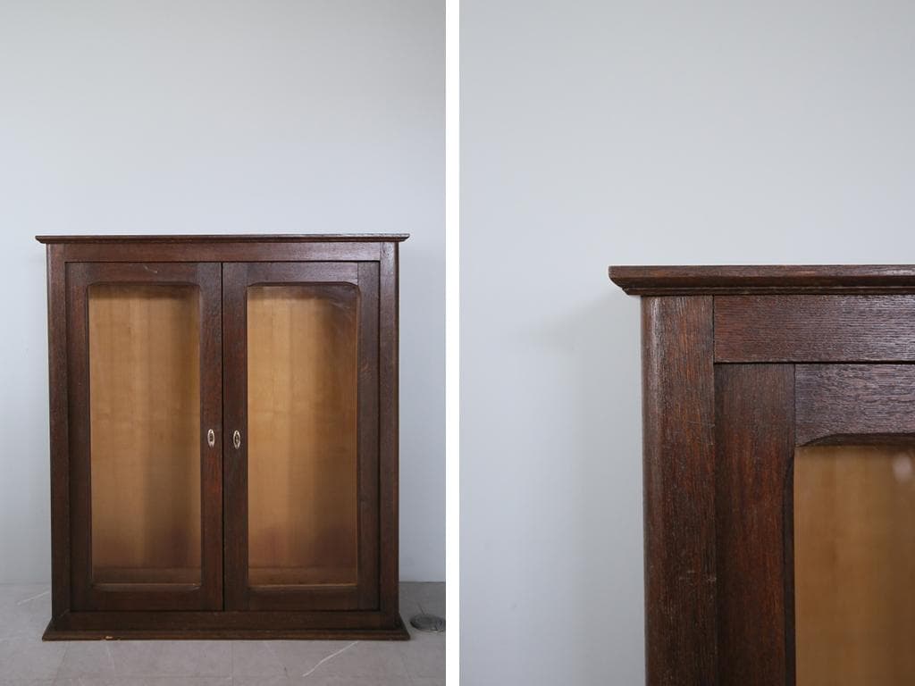 フランスアンティークブックケースキャビネット/本棚/食器棚/飾り棚(90-175