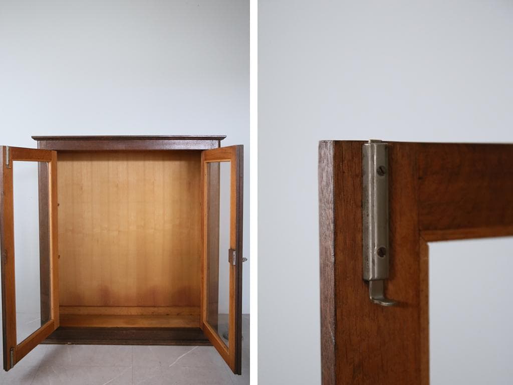 フランスアンティークブックケースキャビネット/本棚/食器棚/飾り棚(90-175