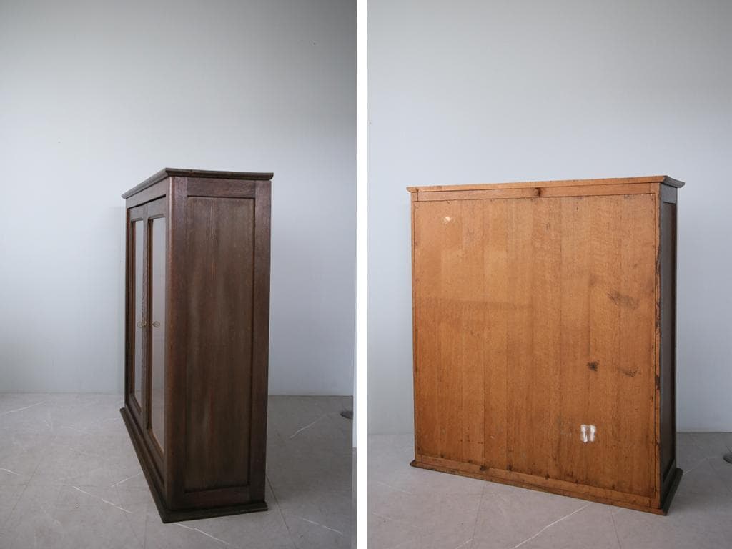 フランスアンティークブックケースキャビネット/本棚/食器棚/飾り棚(90-175