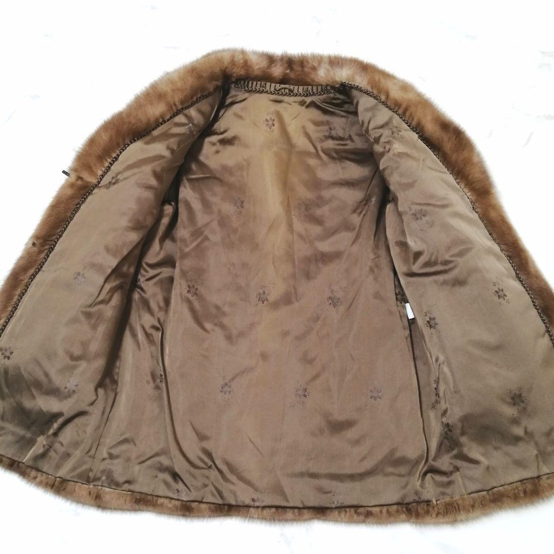 デミバフミンク　毛皮 コート　リアルファー　9　ゆったり　毛並み良好　高級感