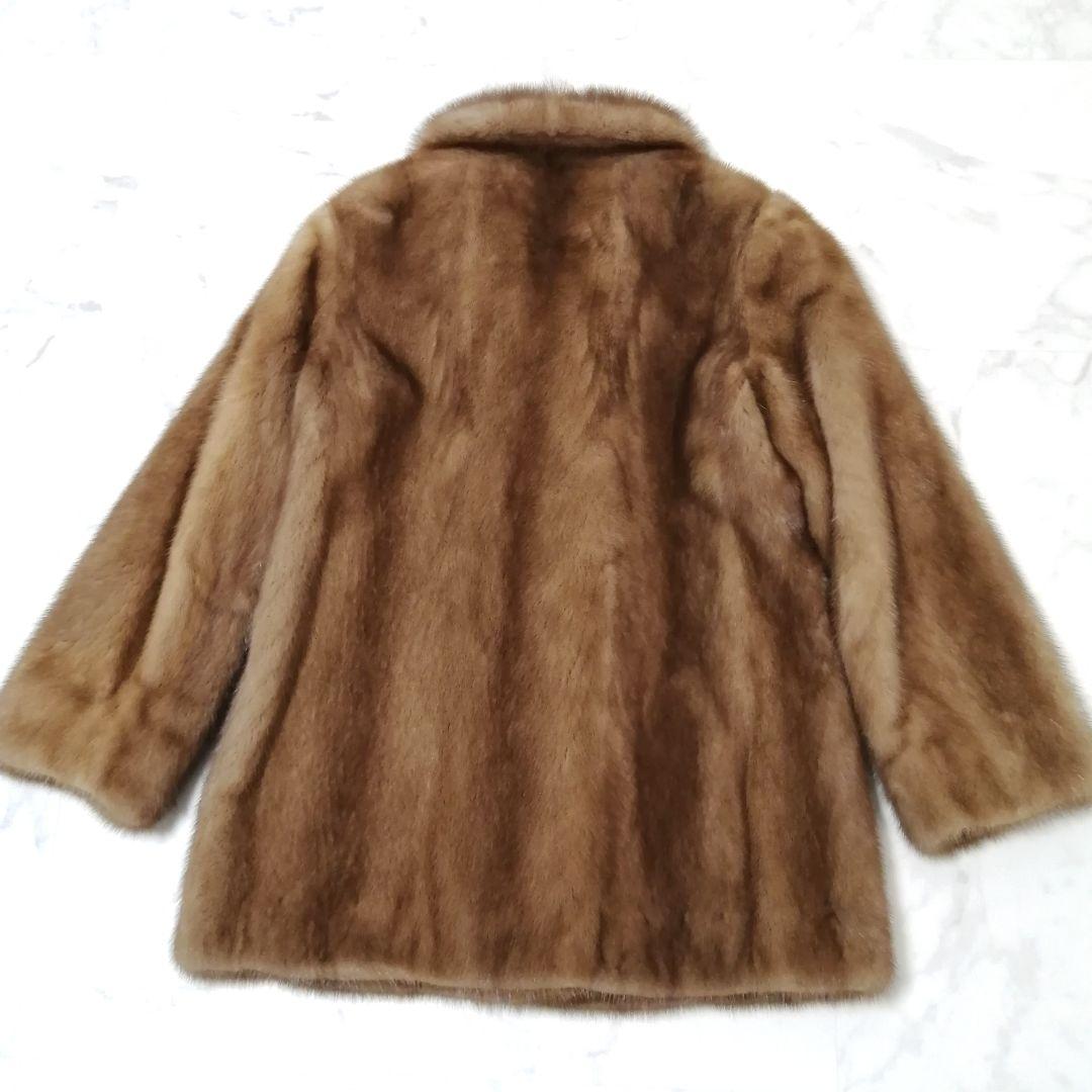デミバフミンク　毛皮 コート　リアルファー　9　ゆったり　毛並み良好　高級感