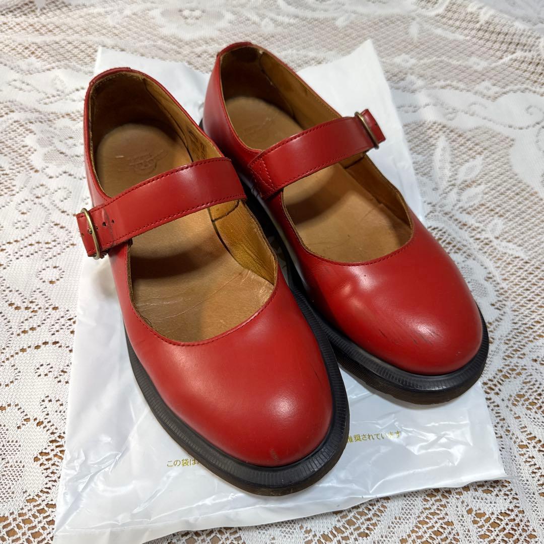 ドクターマーチン　メリージェーン　 パンプス　赤　レッド　バーガンディ　UK6