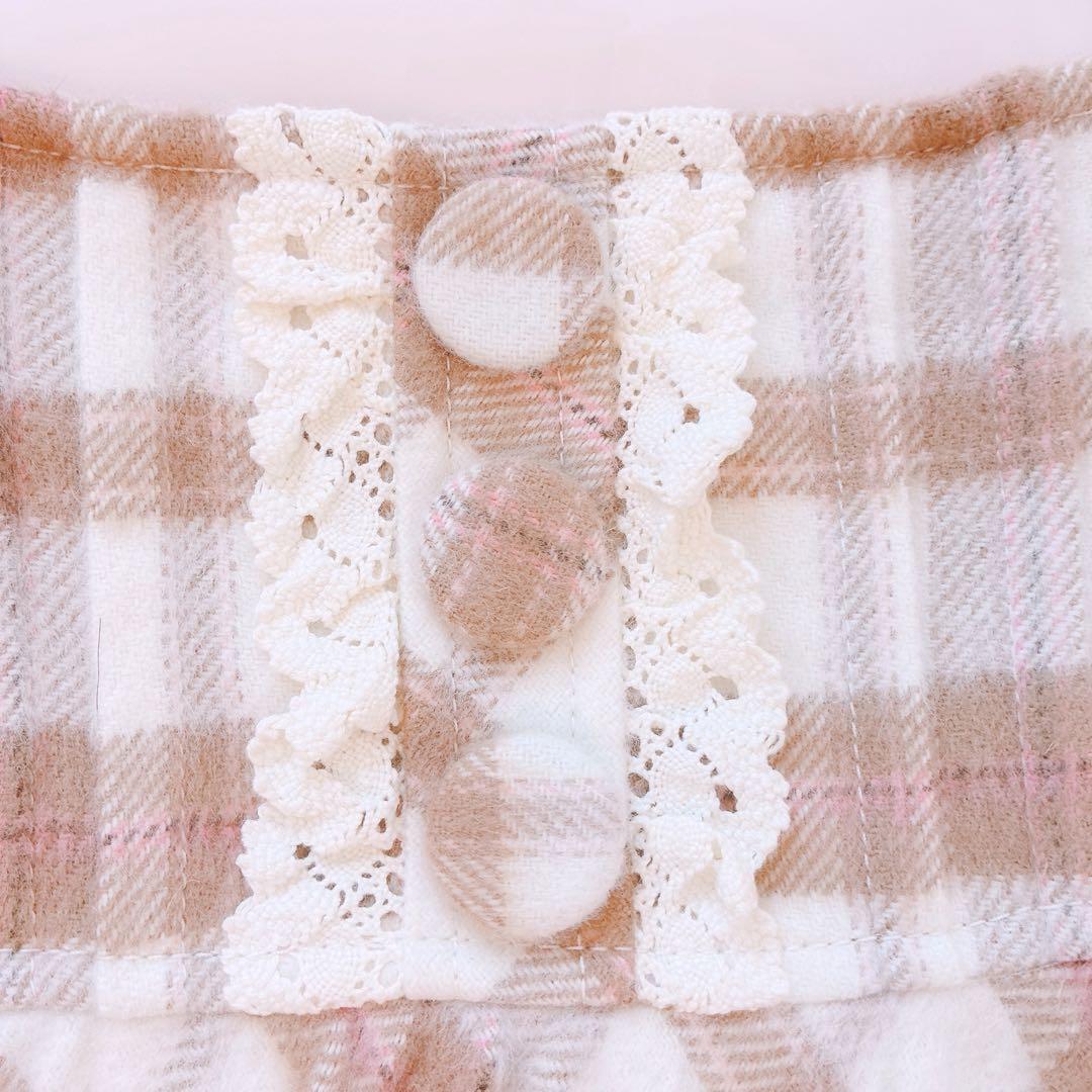 希少✨️LIZLISA 姫 チェックフリルスカート ピンク ふわふわ 平成 ギャル