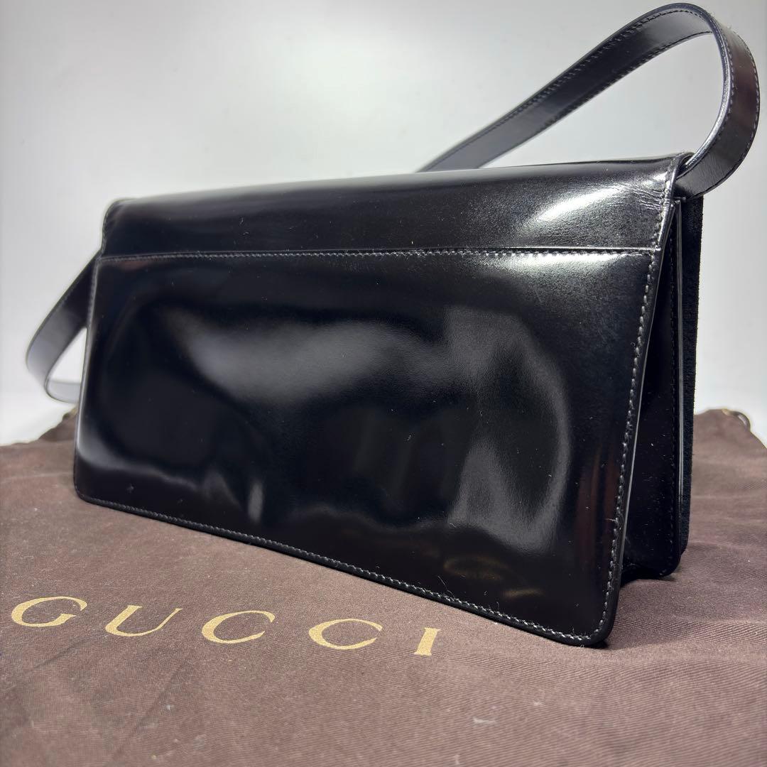 GUCCI ホースビットショルダーバッグクラッチバッグ　パテントレザー 2way