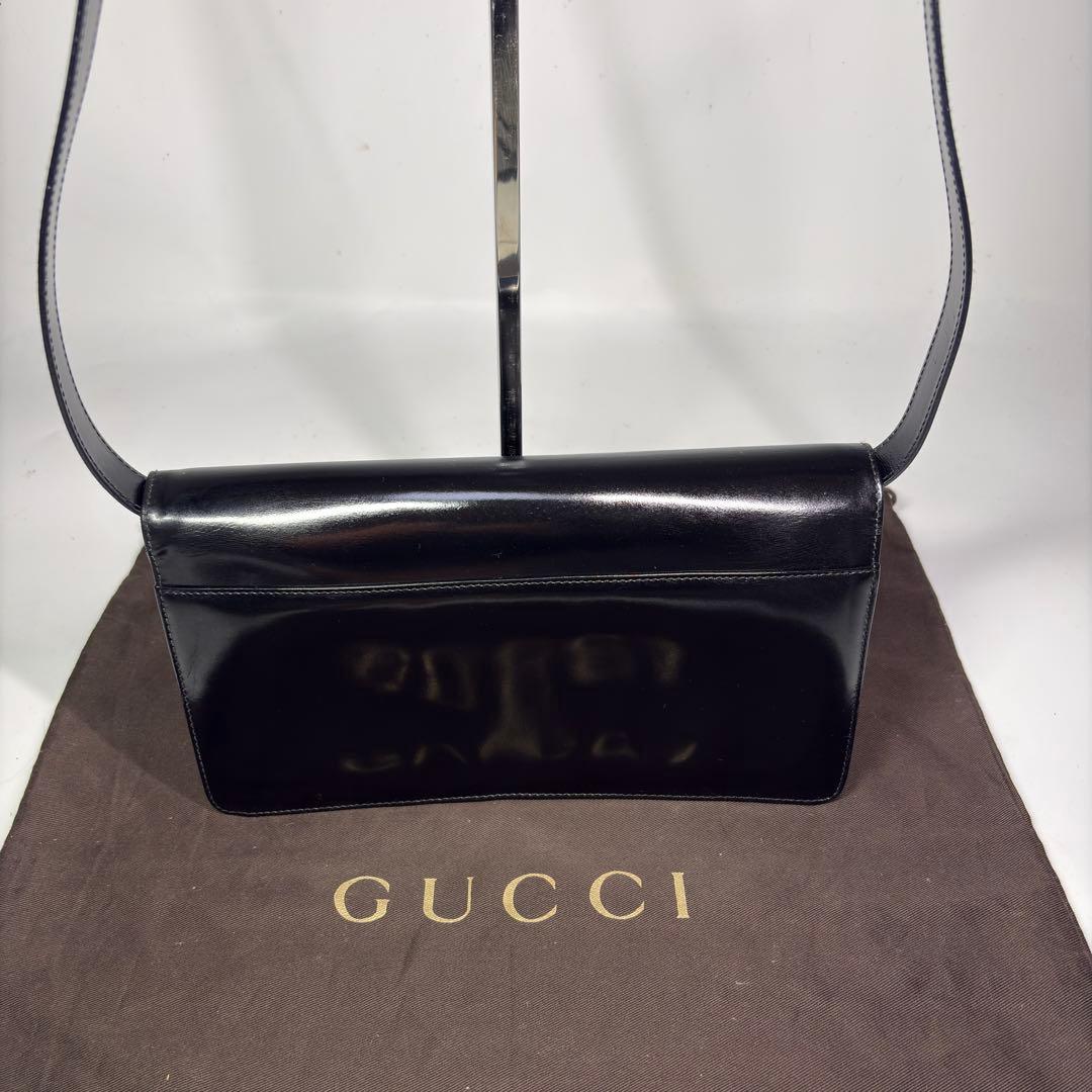 GUCCI ホースビットショルダーバッグクラッチバッグ　パテントレザー 2way