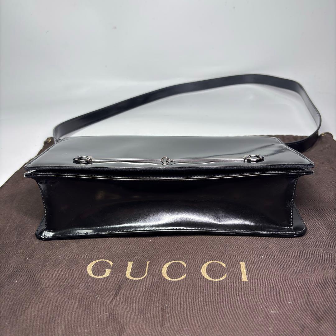 GUCCI ホースビットショルダーバッグクラッチバッグ　パテントレザー 2way