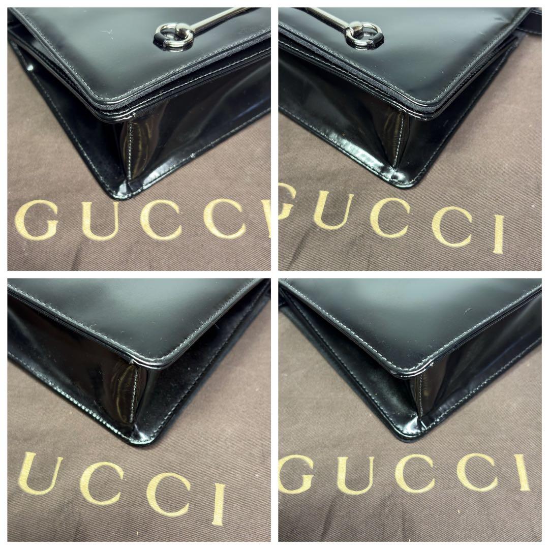 GUCCI ホースビットショルダーバッグクラッチバッグ　パテントレザー 2way