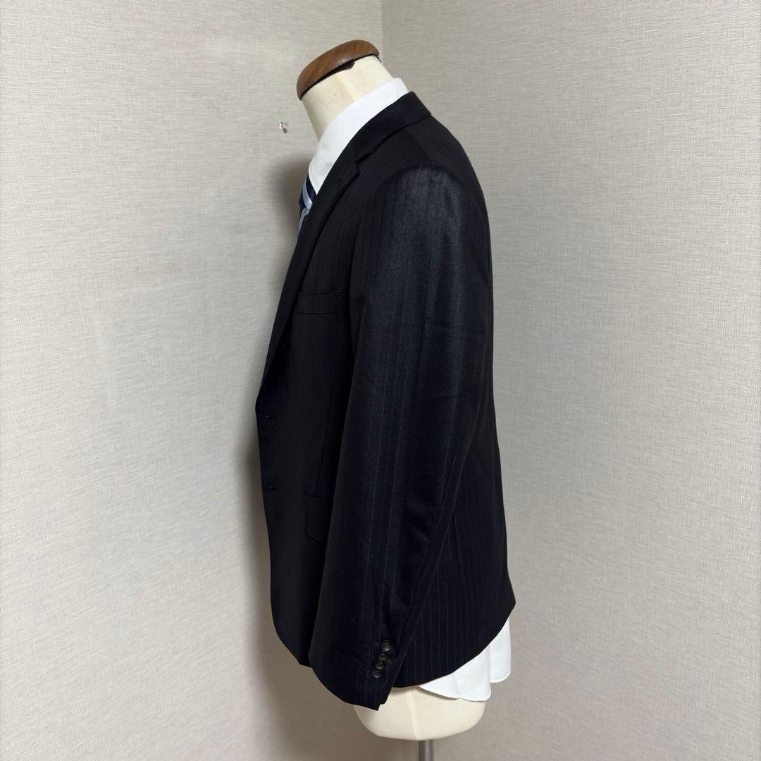 美品 パーソンズフォーメン 3ピース スーツ ブラック ストライプ AB4 光沢