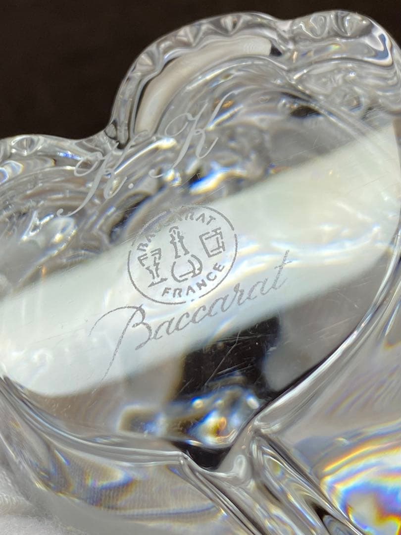 Baccarat バカラ クリスタル 招き猫 箱なし イニシャル入り 10cm