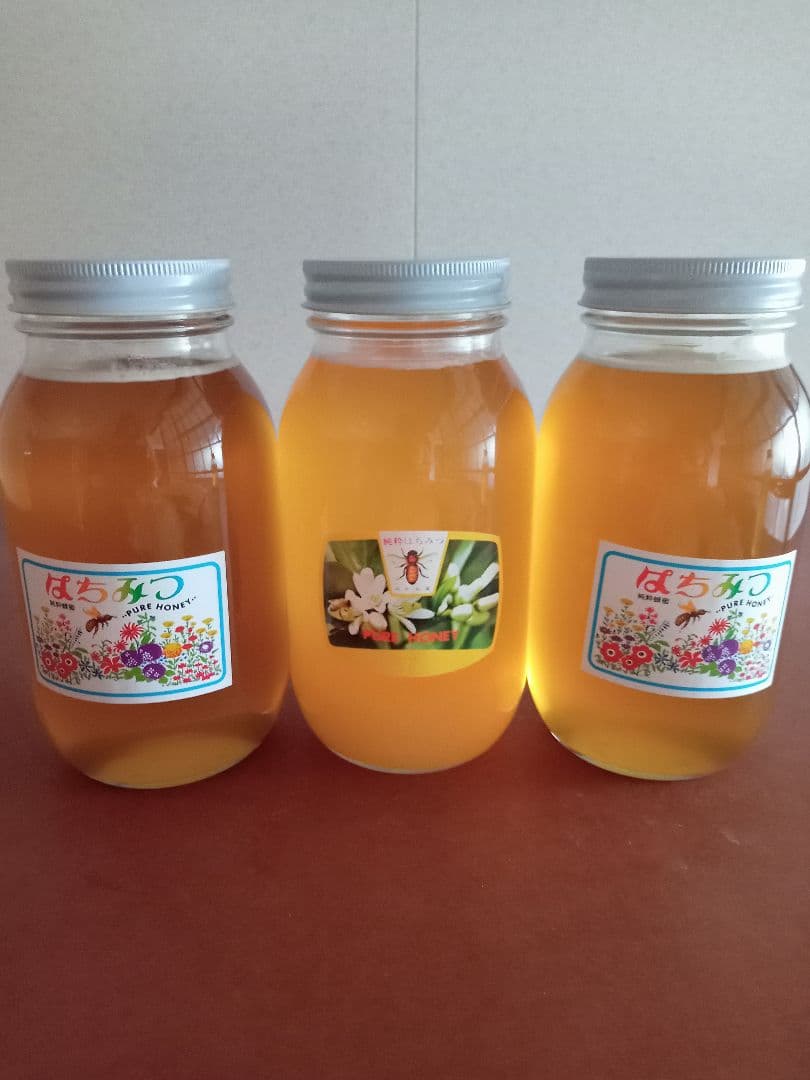 国産百花蜂蜜1200g×2とみかん蜂蜜1200g