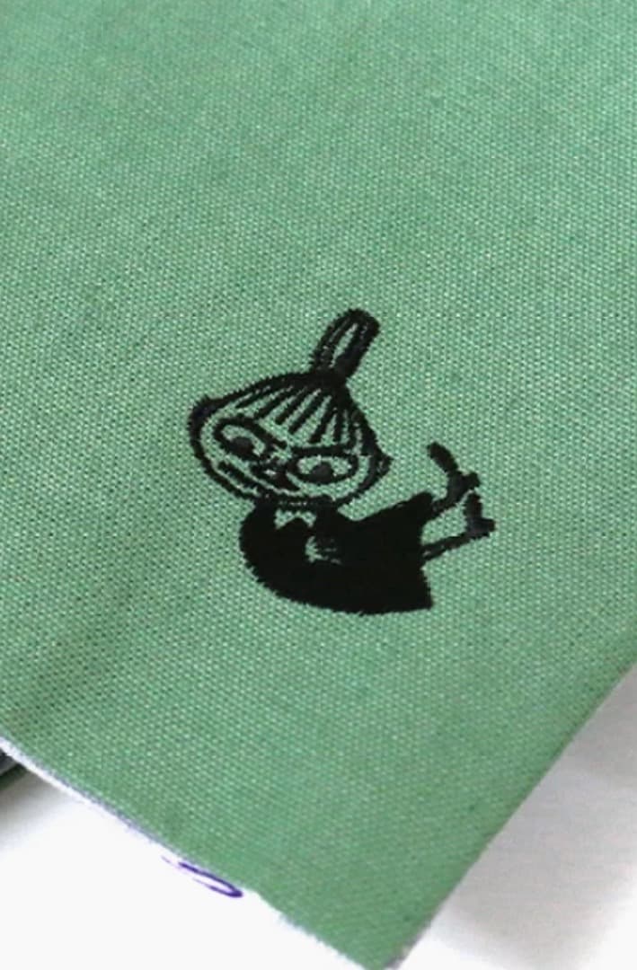 ムーミン 半幅帯　グリーン 花柄