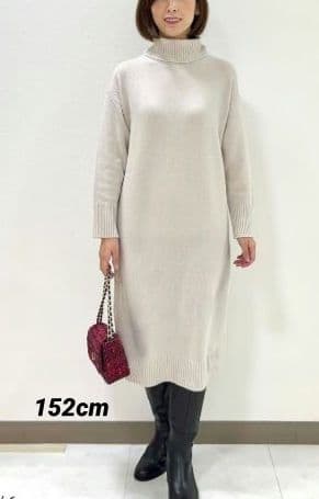 23区【洗える】ウールカシミヤ ニットワンピース 32 黒