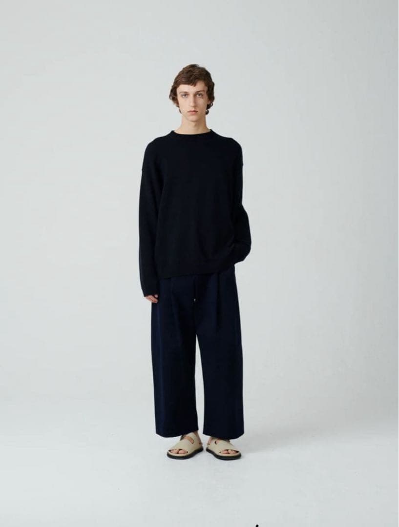 パンツ studio nicholson sorte volume pants navy