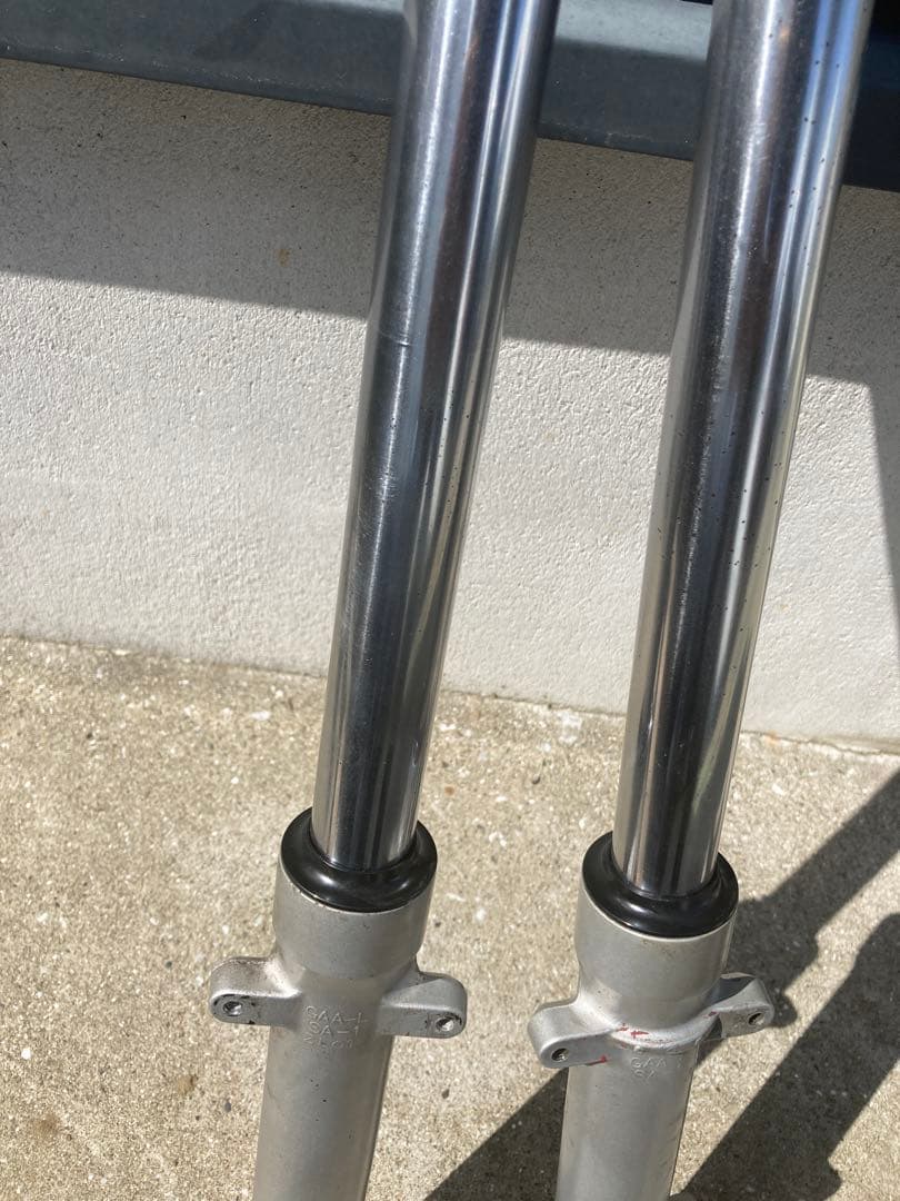 美品 NS-1 フロントフォーク 曲がり確認　シートパイプ加工済 画像　流用