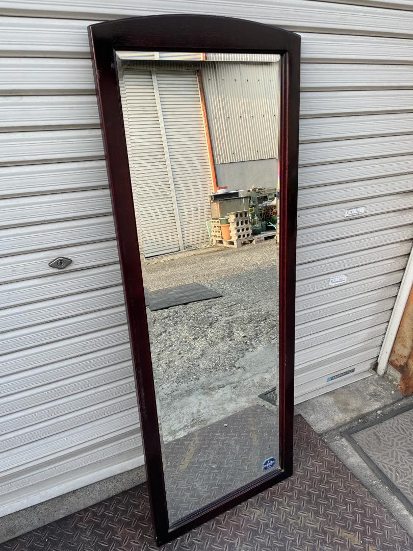 ★状態〇★ 昭和 レトロ 家具 日本板硝子 ハイミラー メタルバック 高級 鏡