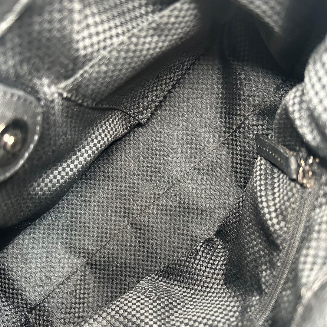 WAKO ワコウ 銀座和光 ブラック 黒 シボ革 レザー　ハンドバッグ