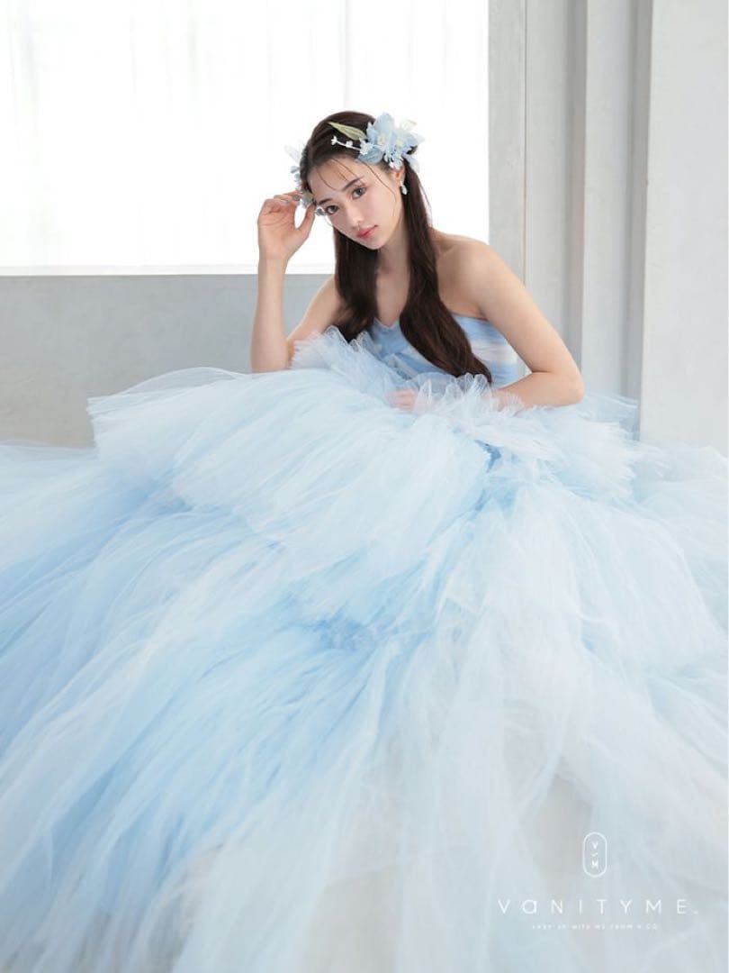 vanityME 4段チュールスカート バースデードレス ブルー