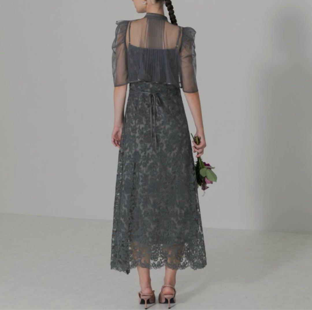 Leja ボレロ　ワンピース　セットアップ　ドレス セット 結婚式　グレー　S