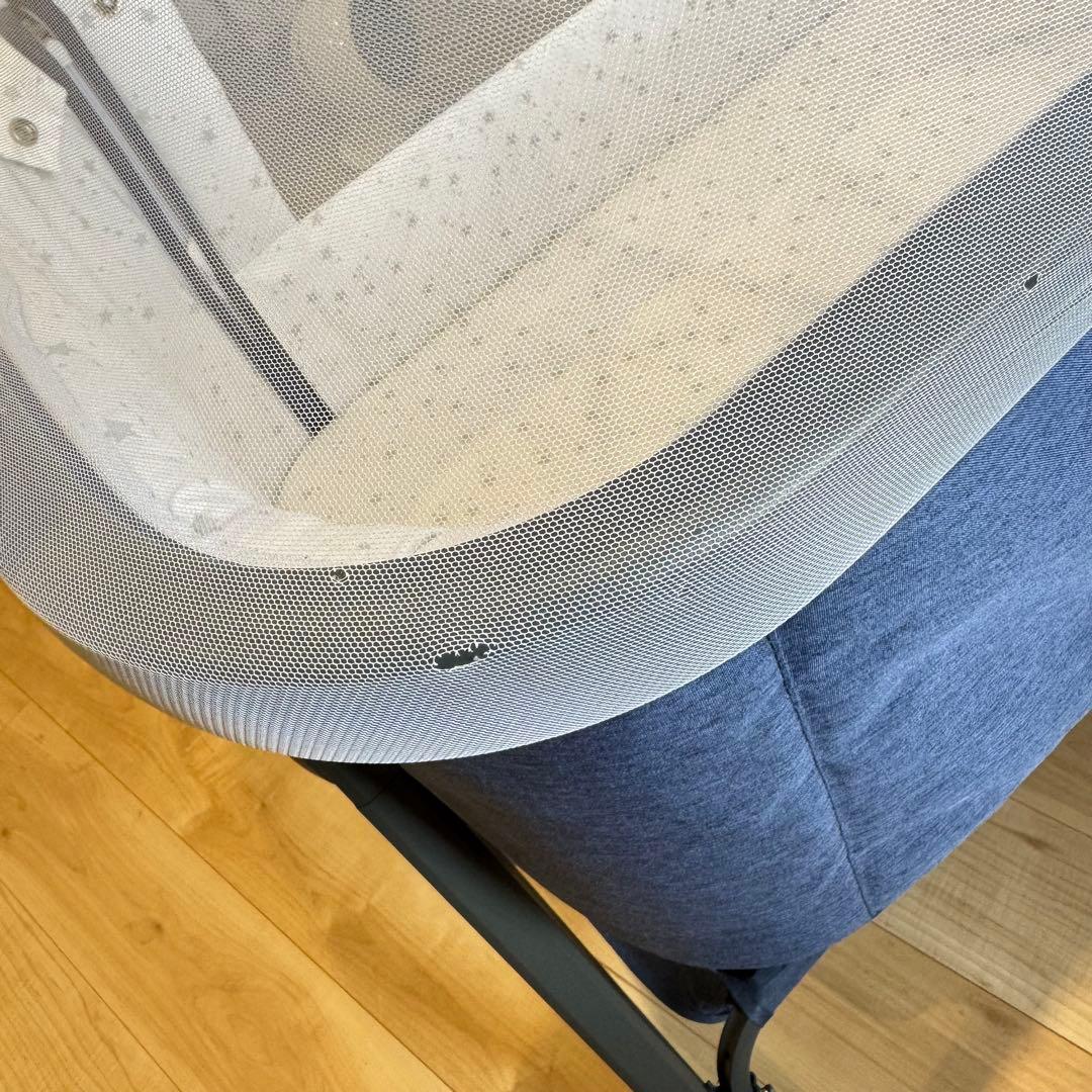 【美品】 付属品完備 HZDMJ ベビーベッド　ネイビー