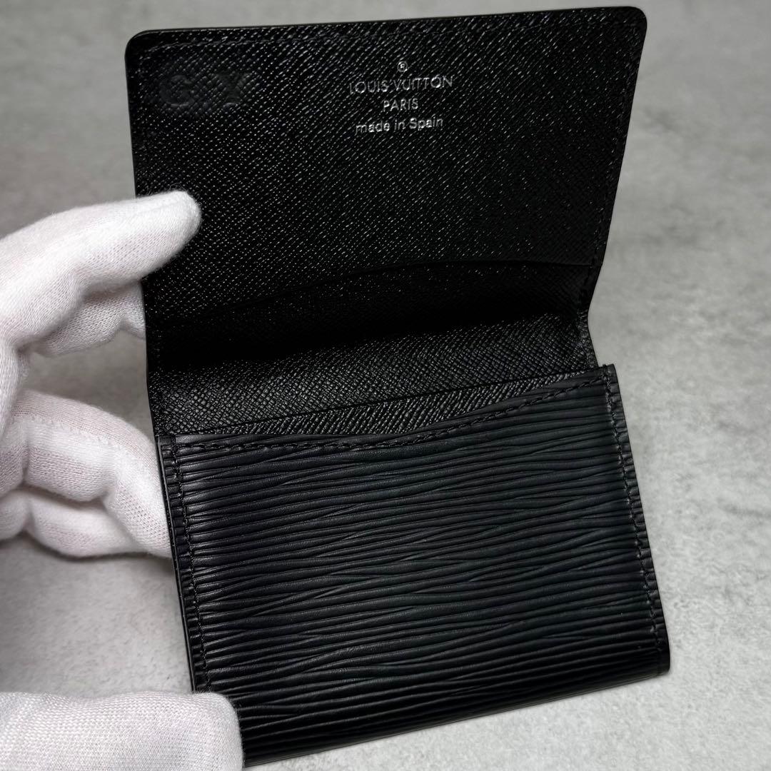 美品 ルイヴィトン エピ ノワール アンヴェロップカルトドゥヴィジット 名刺入れ