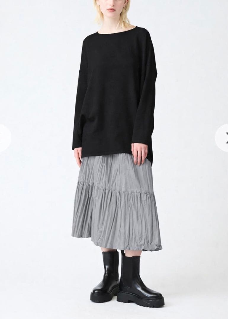 mizuiro ind ジョーゼット ボートネック コクーンプルオーバー